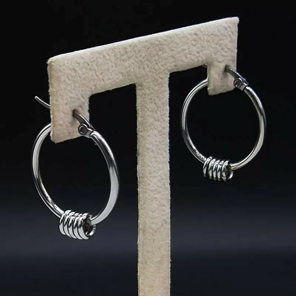 Stainless Steel Punk Hoop Earrings